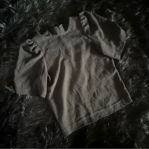 Puff Sleeve Black Blouse